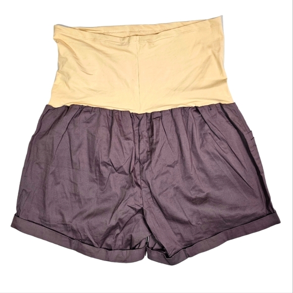 *NWT Maacie Maternity Shorts Size X Large Purple - Picture 3 of 3